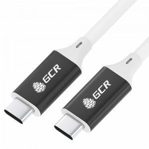 Кабель / GreenConnect GCR-55455 / GCR Кабель USB 3.1 (USB 3.2 Gen 1) Type C-С, 0.5m, 100W/20V/5A, M/M, 5 Гбит/с, TPE, AL сase черный, белый, GCR-55455