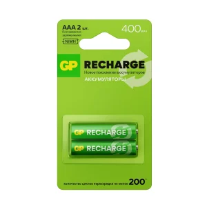 Аккумулятор / GP 4891199233296 / Перезаряжаемые аккумуляторы GP RECHARGE AAA, емкость 400 мАч - 2 шт. в блистере