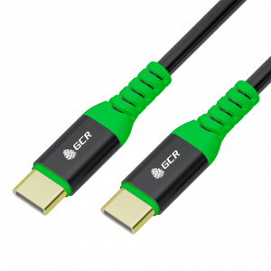 Кабель / GreenConnect GCR-56368 / GCR PRO Кабель PREMIUM 0.5m TypeC / TypeC PD 60W, быстрая зарядка для iPhone 15, силикон, черный, GOLD, AL корпус, GCR-56368