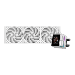 Система охлаждения / PCCooler DS360 Display WH / Система охлаждения/ Water Cooling System PCCooler DS360 Display WH (310W, 360mm, LED, White, ARGB Pump/ Fans 3x120mm, 90.56CFM, 39.8dBA, 2500RPM/ Pump height 65mm, 15dBA, 2600RPM, Rad thickness 27mm/ S 1851, 1700, 1200, 115X, AM5, AM4)