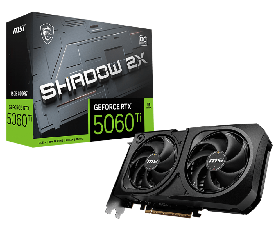 Видеокарта / MSI GeForce RTX 5060 Ti 16G SHADOW 2X OC PLUS / GeForce RTX 5060 Ti 16G SHADOW 2X OC PLUS