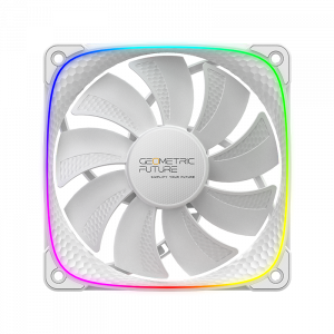 Вентилятор корпусный / Geometric Future 1F2503R112011 / Вентилятор корпусный/ Case Cooler Geometric Future Squama 2503RW-12 Reverse (120x120x25mm, 4-pin PWM, ARGB, 57.67CFM, 29.87dBA, 1500RPM, White)