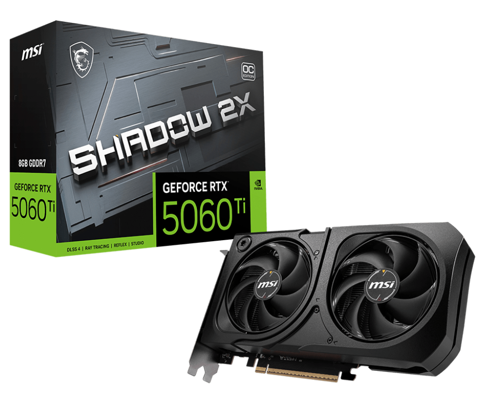 Видеокарта / MSI GeForce RTX 5060 Ti 8G SHADOW 2X OC PLUS / GeForce RTX 5060 Ti 8G SHADOW 2X OC PLUS