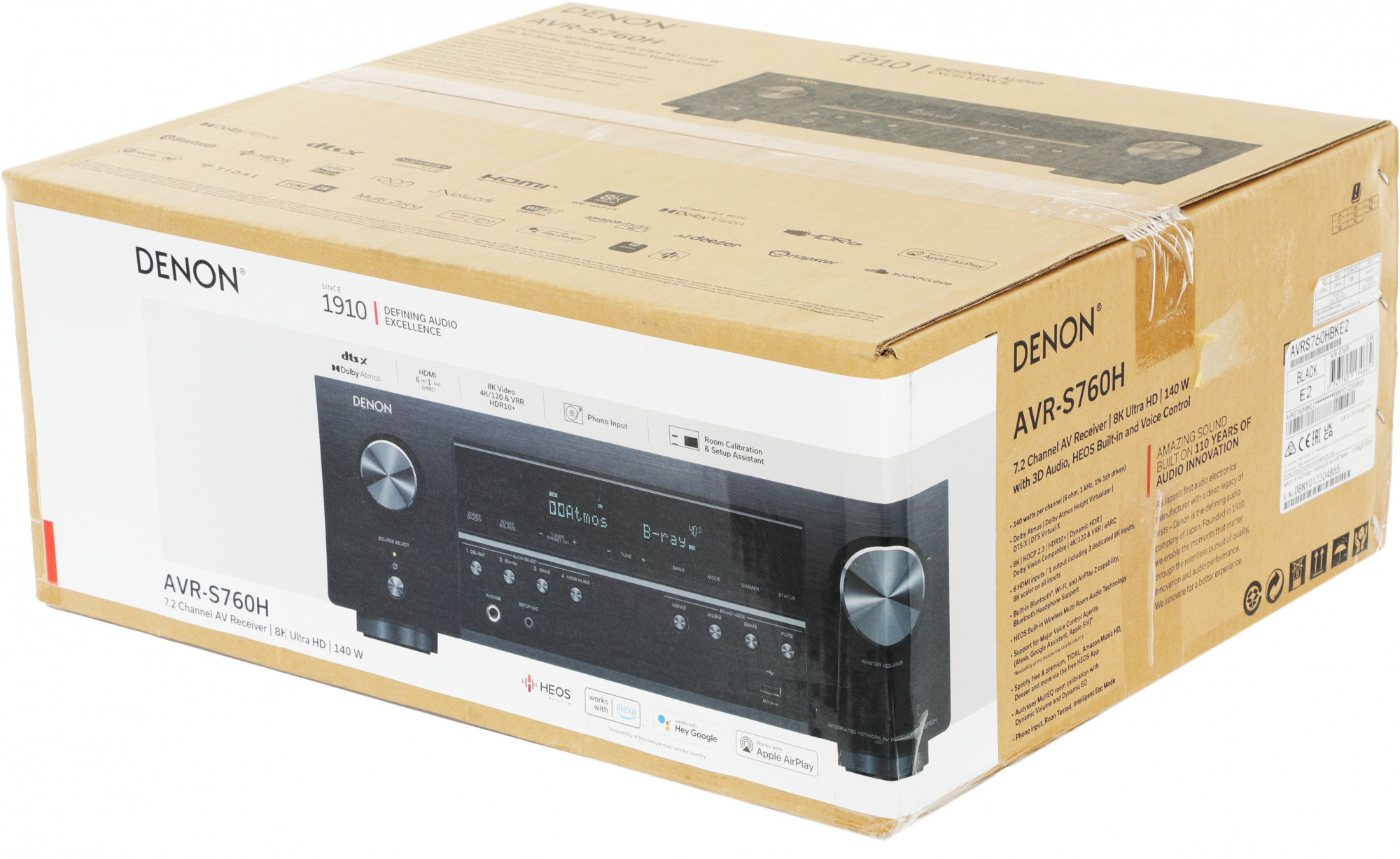 Ресивер AV Denon AVR-S760H 7.2 черный