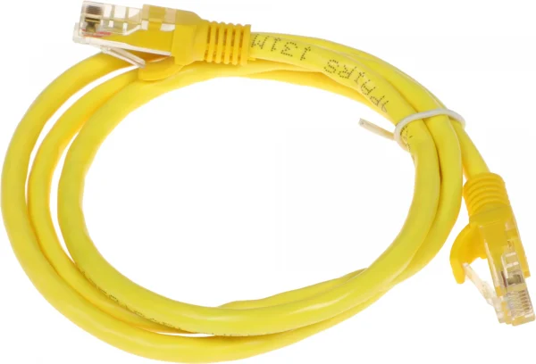 Патч-корд PP6U-1M/Y 10000G UTP 4 пары cat6 CCA molded 1м желтый RJ-45 (m)-RJ-45 (m)