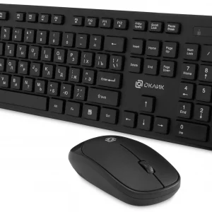 Клавиатура + мышь Оклик S255W клав:черный мышь:черный USB беспроводная Multimedia (1909361)