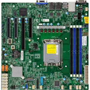 Материнская плата / SuperMicro MBD-X13SCL-F-B / Материнская плата/ MB Supermicro X13SCL-F, Micro-ATX, 1x Intel Xeon 6300-series/ E-2400/Pentium (LGA-1700), 4x DIMM DDR5 UDIMM, 1 PCIe 5.0 x8 1 PCIe 5.0 x8 (in x16) 2 PCIe 4.0 x4 (in x8), 1 M.2 PCIe 4.0 x4 (M-key 2280/22110), 2x LAN 1GbE Intel i210