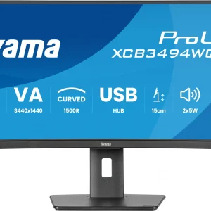Монитор Iiyama 34" ProLite XCB3497WQSNPH-B1 черный VA LED 0.4ms 21:9 HDMI M/M матовая HAS 3000:1 350cd 178гр/178гр 3440x1440 120Hz DP UW USB 9.7кг