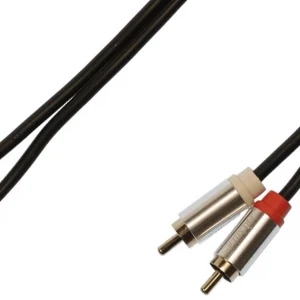Кабель соединительный аудио Premier 5-304 1.5 2хRCA (m)/2хRCA (m) 1.5м. позолоч.конт. черный/серый