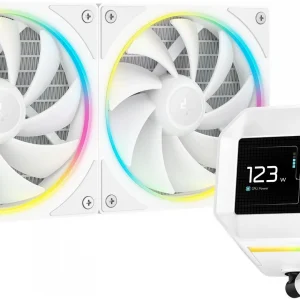 Система водяного охлаждения Deepcool LM240 WH ARGB Soc-AM5/AM4/1200/1700/1851 белый 4-pin 19-36dB Al LCD 220W 1404gr Ret (R-LM240-WHDMMC-1)