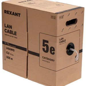 Кабель информационный Rexant 01-0146-R кат.5E F/UTP 4 пары 24AWG PVC внешний 305м черный
