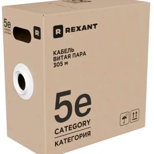 Кабель информационный Rexant 01-0043-R кат.5E U/UTP 4 пары 24AWG PE внешний 305м серый