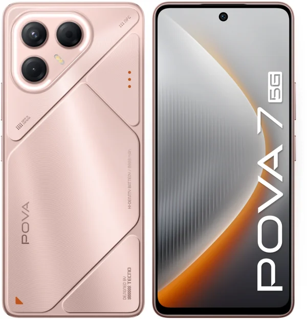 Смартфон Tecno Pova 7 5G 256Gb 8Gb розовый моноблок 3G 4G 6.8" 1080x2460 Android 14 50Mpix 802.11 a/b/g/n/ac NFC GPS GSM900/1800 Protect