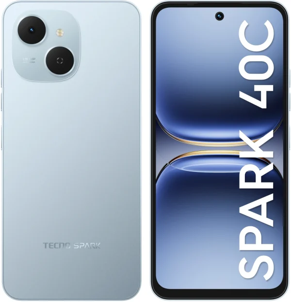 Смартфон Tecno Spark 40C 128Gb 8Gb синий моноблок 3G 4G 6.67" 720x1600 Android 14 48Mpix 802.11 a/b/g/n/ac NFC GPS GSM900/1800 Protect