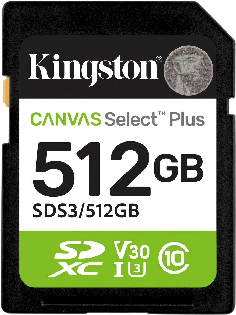 Флеш карта SDXC 512GB Kingston SDS3/512GB Canvas Select Plus w/o adapter