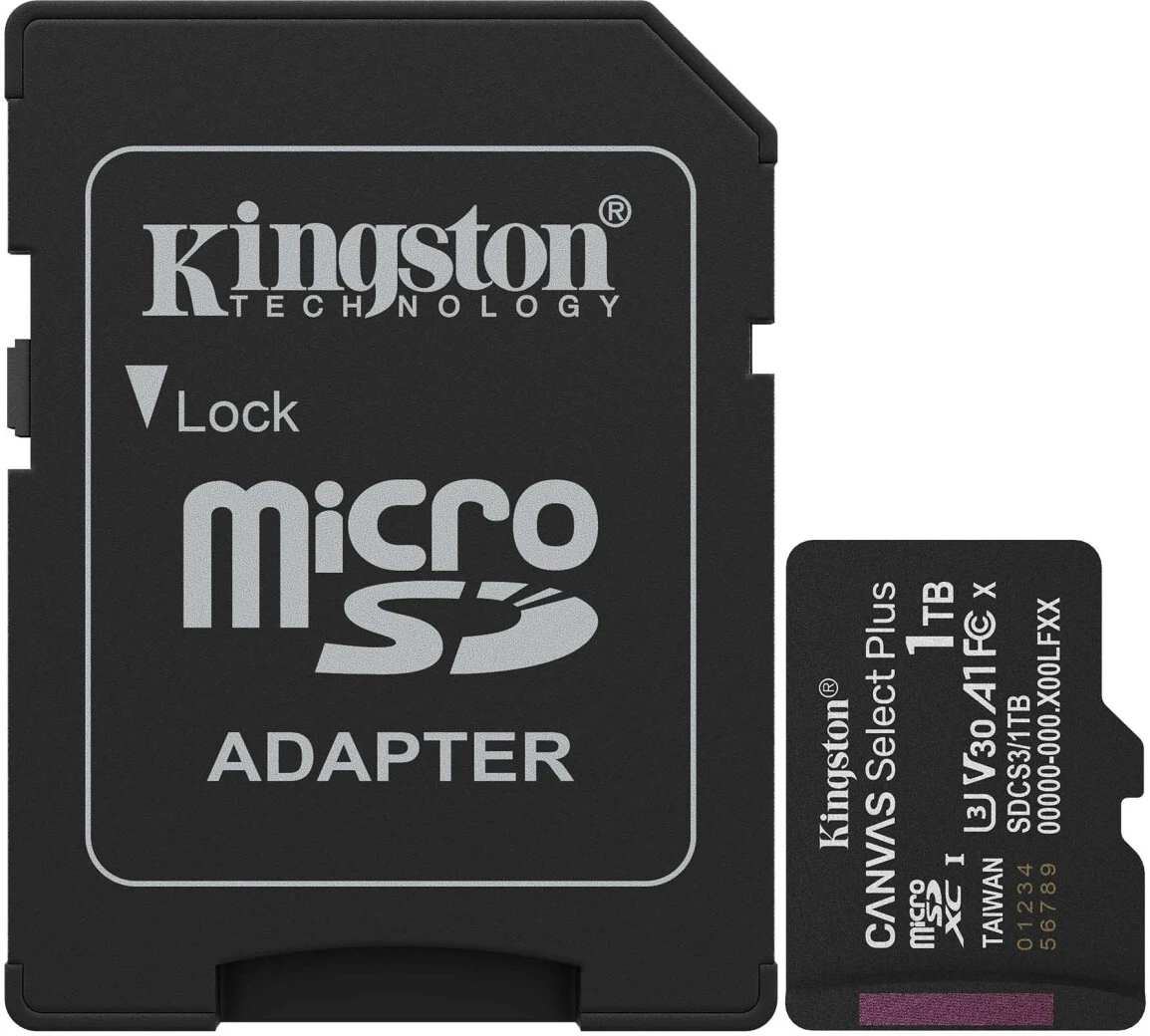 Флеш карта microSDXC 1TB Kingston SDCS3/1TB Canvas Select Plus + adapter