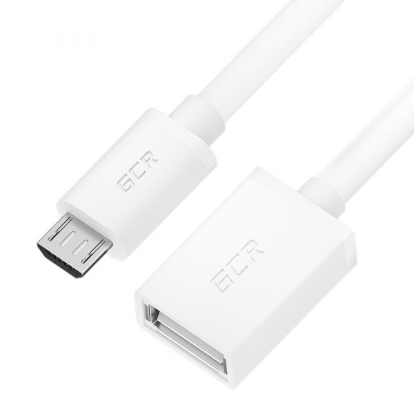 Переходник / Greenconnect GCR-55593 / GCR PRO Адаптер переходник OTG 2.0m USB, microB 5pin/AF, белый, морозостойкий, GCR-55593