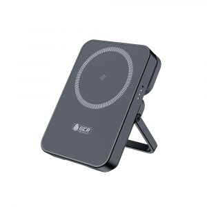 Повербанк / Greenconnect GCR-56911 / GCR PRO PowerBank магнитный 2в1 на 5000mAh MagSafe беспроводная зарядка 15W + Type-C PD 20W, складная подставка, графит, GCR-56911
