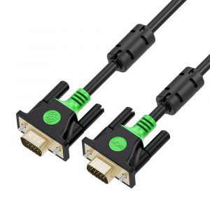 Кабель / Greenconnect GCR-VM2VM2-50.0m / GCR PRO Кабель PROF Premium SVGA 50.0m чёрный, GOLD, ферритовые кольца, OD8.0mm, 15M / 15M, 28/28 AWG, двойной экран, GCR-VM2VM2-50.0m