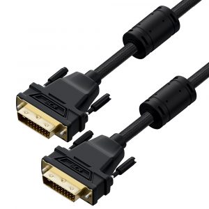 DVI-D кабель / Greenconnect GCR-56298 / GCR PRO Кабель PROF 7.0m DVI-D, ECO Soft капрон, DVI/DVI, 25M/25M, GOLD, черный, ферритовые кольца, 3 Х экран с армированием, GCR-56298