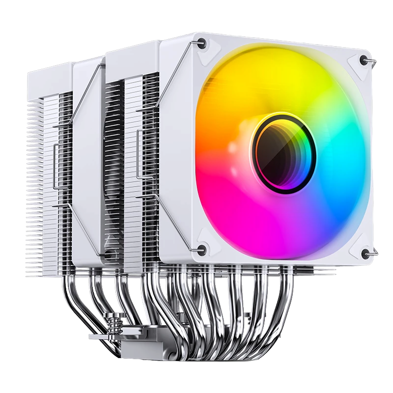 Кулер для процессора / JONSBO CR-1400 DV2 White / Кулер для процессора/ CPU Cooler JONSBO CR-1400 DV2 (230W, 4-pin PWM, 136mm, Al/Cu, 6x6mm, ARGB, 2x92mm, 38.2CFM, 33.8dBA, 2300RPM, S 1851/1700/1200/115X/2011, AM4/AM5 White)