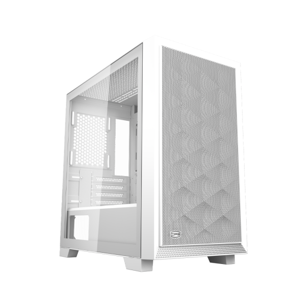 Корпус без блока питания / PCCooler C3D310 WH / Корпус без блока питания/ Case PCCooler C3D310 WH, Mini-Tower, TG, Mesh, no fans, 2xUSB-A 3.0, mATX, mITX White