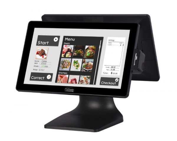 Сенсорный моноблок POSCenter POS-A1 (15,6"+15,6", P-CAP, RK3568, 4Gb/64Gb, WiFi, BT, MSR) Android 11