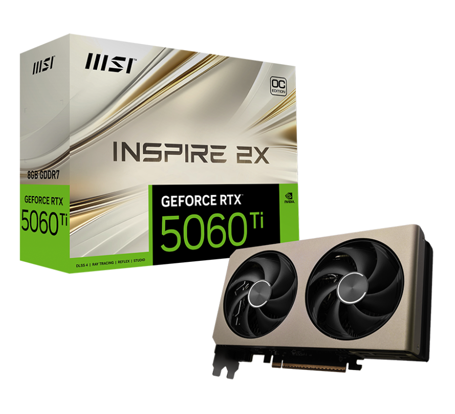 Видеокарта / MSI GeForce RTX 5060 Ti 8G INSPIRE 2X OC / Видеокарта/ GeForce RTX 5060 Ti 8G INSPIRE 2X OC