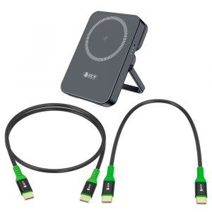 Повербанк / Greenconnect GCR-57403 / GCR PRO Комплект PowerBank магнитный 2в1 на 5000mAh MagSafe беспроводная зарядка/Type-C PD + 2 кабеля Type-C M/M, 0.15m/1.0m PD 60W, черный, GCR-57403
