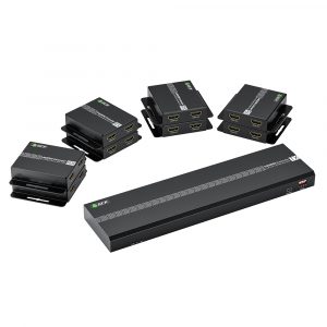 Разветвитель / Greenconnect GCR-55774 / GCR PRO Разветвитель-удлинитель HDMI по витой паре 1080P до 50~60m, 1х8 до 17 дисплеев, передатчик+приемники(2хHDMI), поддержка IR, POC  EDID, Loop out TX, GCR-55774