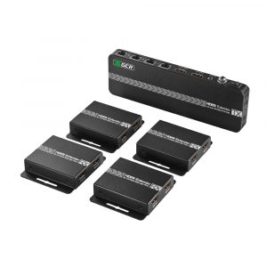 Разветвитель / Greenconnect GCR-55266 / GCR PRO Разветвитель-удлинитель HDMI по витой паре 1080P до 50~60m, 1х4 до 9 дисплеев, передатчик+приемники(2хHDMI), поддержка IR, POC  EDID, Loop out TX, GCR-55266