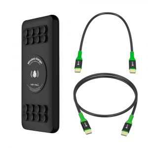 Повербанк / Greenconnect GCR-57411 / GCR PRO Комплект PowerBank на 20000mAh беспроводная зарядка Qi с креплением 15W/QC 3.0/PD + 2 кабеля Type-C M/M, 0.15m/1.0m PD 60W, черный, GCR-57411