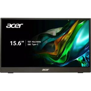 Монитор / Acer UM.ZP1CD.J01 / Монитор/ Acer PM161QJbmiuux 15,6``, UltraThin Black, 169, IPS, 1920x1080, 6ms, 250cd, 60Hz, mini HDMI, 2xType-C, Speakers 1Wx2, FreeSync, HDR 10, Vesa100x100