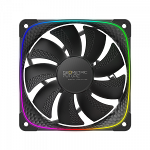 Вентилятор корпусный / Geometric Future 1F2503R112001 / Вентилятор корпусный/ Case Cooler Geometric Future Squama 2503RB-12 Reverse (120x120x25mm, 4-pin PWM, ARGB, 57.67CFM, 29.87dBA, 1500RPM, Black)
