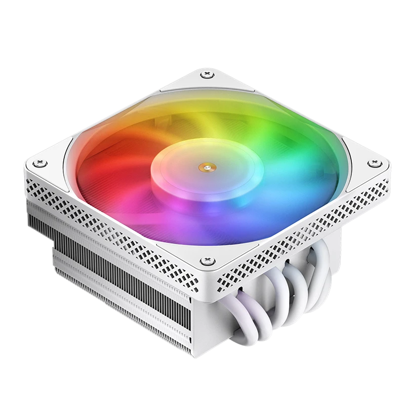 Кулер для процессора / JONSBO HX6200D White / Кулер для процессора/ CPU Cooler JONSBO HX6200D (200W, 4-pin PWM, 63mm, Al/Cu, 6x6mm, ARGB, 1x120mm, 62CFM, 29.7dBA, 1800RPM, S 1851/1700/1200/115X, AM4/AM5 White)