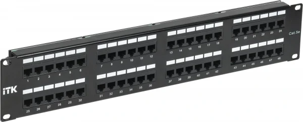 Патч-панель ITK PP48-2UC5EU-D05 19" 2U 48xRJ45 кат.5e UTP