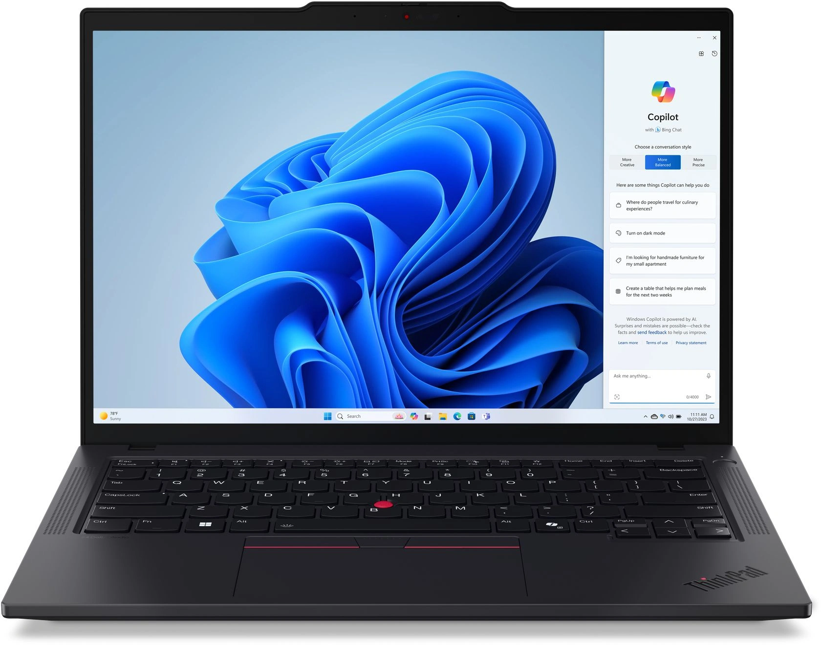 Ноутбук Lenovo ThinkPad T14 G5 Core Ultra 7 155U 32Gb SSD1Tb Intel Graphics 14" IPS WUXGA (1920x1200) Windows 11 Pro 64 black WiFi BT Cam (21MMSKUY00)