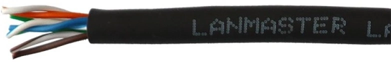 Кабель информационный Lanmaster LAN-5EUTP-HFLT-BK кат.5E UTP 4 пары 24AWG LSZH внутренний 305м черный
