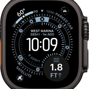 Смарт-часы Apple Watch Ultra 3 2025 A3281 49мм OLED корп.черный титан Ocean band рем.черный разм.брасл.:130-210мм (MF0J4ZP/A)