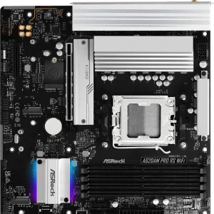 Материнская плата Asrock A620AM Pro RS WiFi Socket AM5 AMD A620A 4xDDR5 mATX AC`97 8ch(7.1) 2.5Gg RAID+HDMI+DP