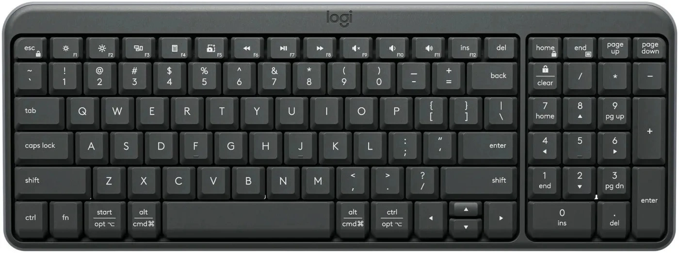 Клавиатура Logitech K250 графитовый беспроводная BT slim Multimedia (920-013452)