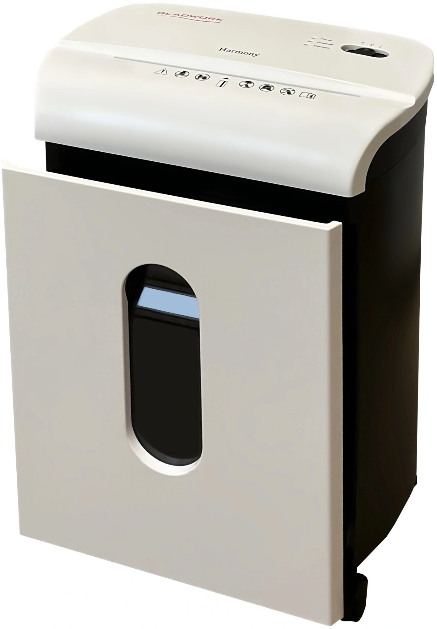 Шредер Gladwork Harmony P-11C белый/черный (секр.P-4) фрагменты 11лист. 13.21лтр. скрепки скобы пл.карты