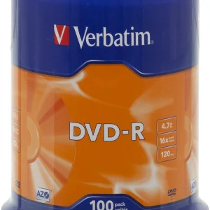 Диск DVD-R Verbatim 4.7Gb 16x Cake Box (100шт) (43549)