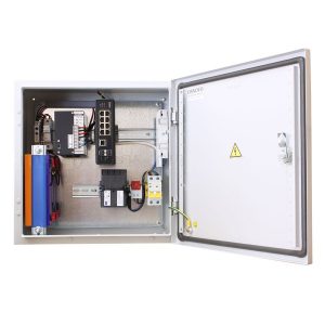 Коммутатор / OSNOVO OSS-44TB1(SW-60812/I) / Коммутатор/ OSNOVO Уличный коммутатор в корусе из нержавеющей стали с термостабилизацией и резервным питанием на базе уличной станции OSNOVO OSS-44TB1