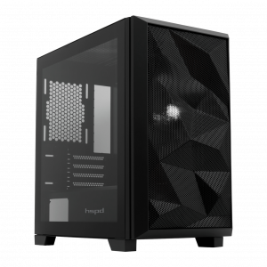 Корпус без блока питания / HSPD M340-TGBK / Корпус без блока питания/ Case HSPD M340, Mesh Mid Tower, Black, TG, 0.5 SPCC, no fans, mATX, mITX, 165/350/200mm, 2x2.5", 2x3.5", 4xPCI, 1xUSB-A 3.0, 2xUSB-A 2.0, 415x220x410mm