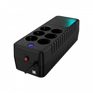 Резевный ИБП в плоском корпусе "Brick" / CBR LGT-850H-6F-LDB / Резевный ИБП в плоском корпусе "Brick"/ ИБП CBR [LGT-850H-6F-LDB] Offline 850VA/480W 6Ah12V 6 x Shuko+ Breaker