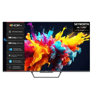 Телевизор ЖК 50`` Skyworth / Skyworth 50Q67H / 50", Ultra HD, QLED, 300Nit, Google TV, DVB-T2/C/S2, 2.0 ch Sound 10W2 Dolby Atmos, 120Hz, 3 HDMI, 2 USB, Digital Audio Output, LAN, Composite output, CI, Выход для наушников, Central stand, 2025