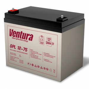 Батарея Ventura серия GPL, GPL12-75, напряжение 12B, емкость 77Ач (разряд 20 часов), макс. ток заряда 18.75А, свинцово-кислотная типа AGM, клеммы F6, ДШВ 260х168х217мм, вес 21.5кг / Ventura GPL12-75 / Батарея Ventura серия GPL, GPL12-75, напряжение 12B, емкость 77Ач (разряд 20 часов), макс. ток заряда 18.75А, свинцово-кислотная типа AGM, клеммы F6, ДШВ 260х168х217мм, вес 21.5кг/ Ventura battery GPL series, GPL12-75, voltage 12V, capacity 77Ah (discharge 20 hours), max. charging current 18.75A, lead-acid type AGM, terminals F6, LxWxH 260x168x217mm, weight 21.5kg