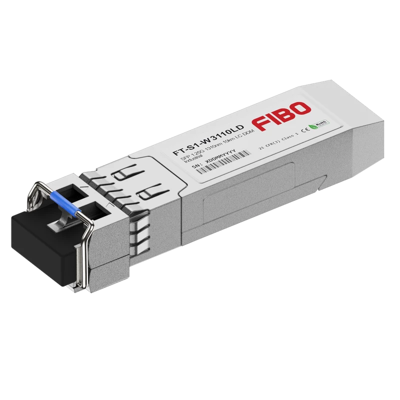 Трансивер / Fibo FT-S1-W3110LD / Трансивер/ FIBO FT-S1-W3110LD SFP модуль WDM, 1.25G, 10 км, TX 1310 нм, RX 1550 нм, LC, DDM