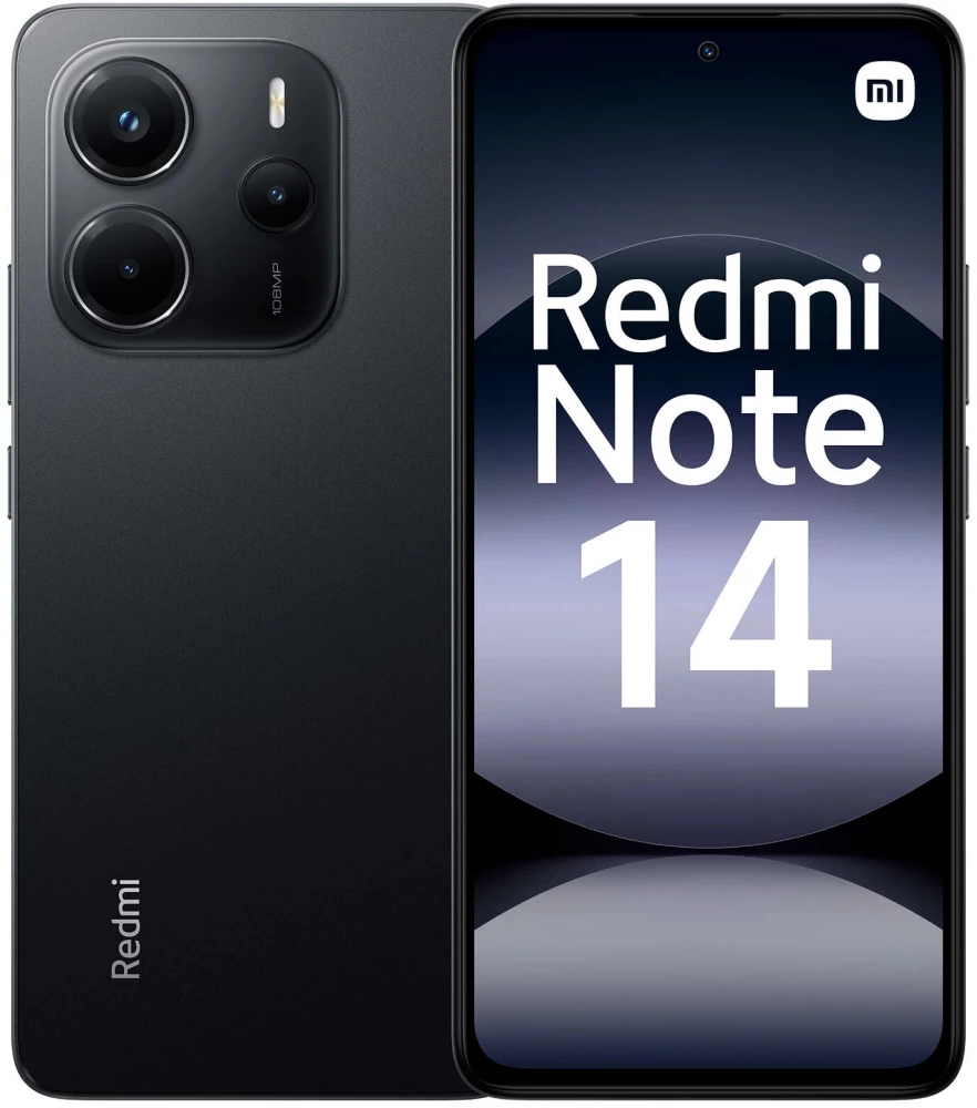 Смартфон Xiaomi Redmi Note 14 128Gb 8Gb черный моноблок 3G 4G 2Sim 6.67" 1080x2400 Android 14 108Mpix 802.11 a/b/g/n/ac NFC GPS GSM900/1800 GSM1900 Protect A-GPS microSD max1024Gb